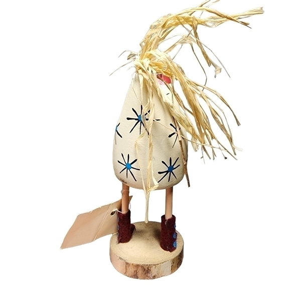 Navajo Indian hand carved painted Folk Art Signed Rooster wearing boots - Picture 5 of 11